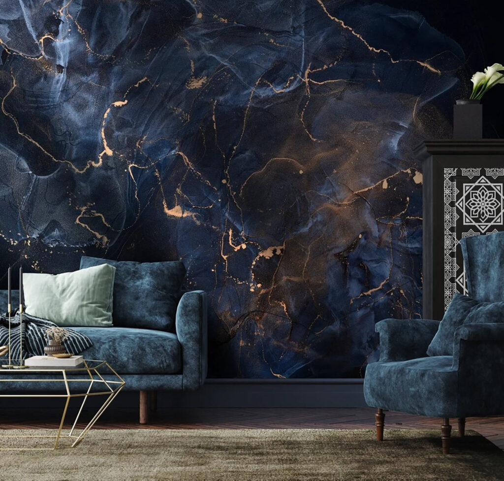Midnight marbled with copper veins Midnight marbled with copper veins