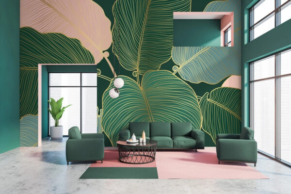 Tropical leaves with elegant lines Tropical leaves with elegant lines
