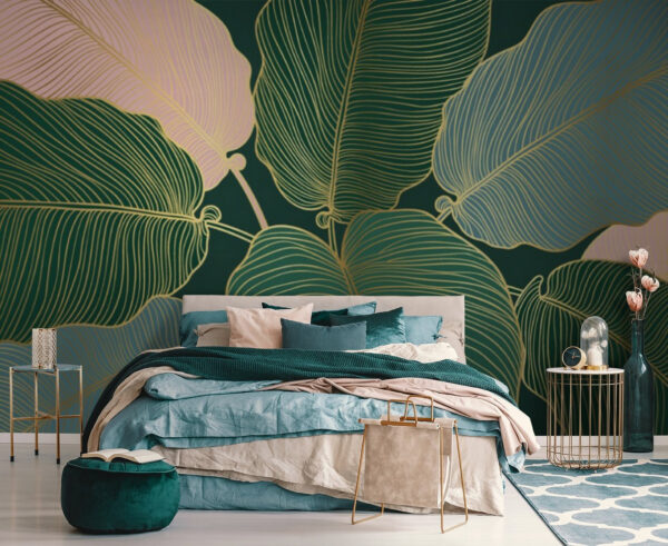 Tropical leaves with elegant lines Tropical leaves with elegant lines
