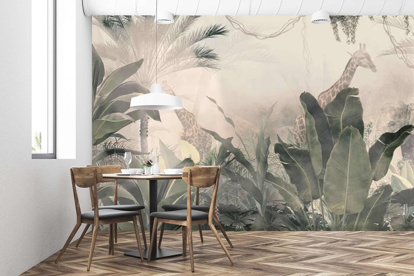 u71250piq1m - Giraffes in a forest with trees and plants - tegory