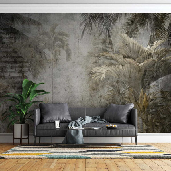 Wall murals Wall murals Palm trees on a concrete wall (SKU: u71248)