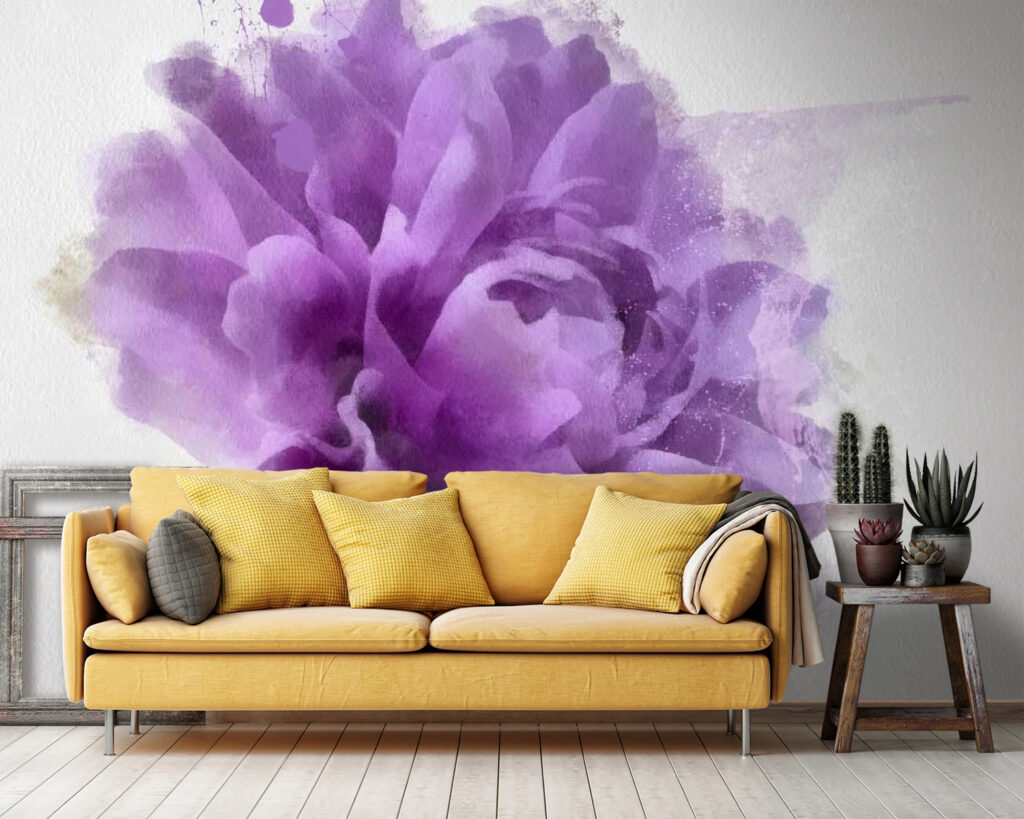 Purple flower with paint splashes u67624pig36 1024x819 - Purple flower with paint splashes - tegory