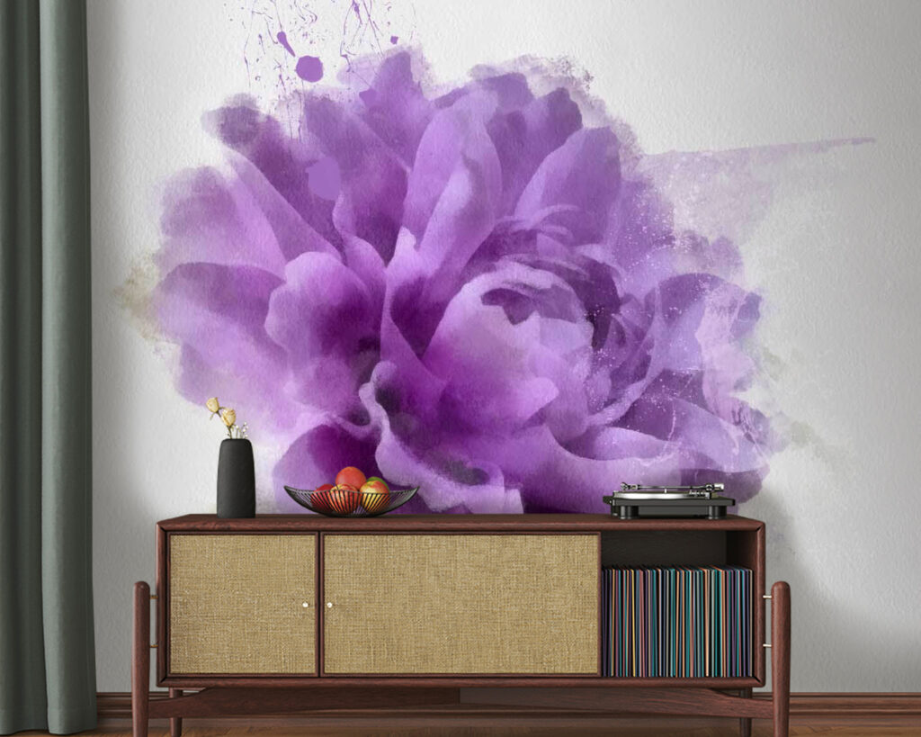 Purple flower with paint splashes u67624pig20 1024x819 - Purple flower with paint splashes - tegory