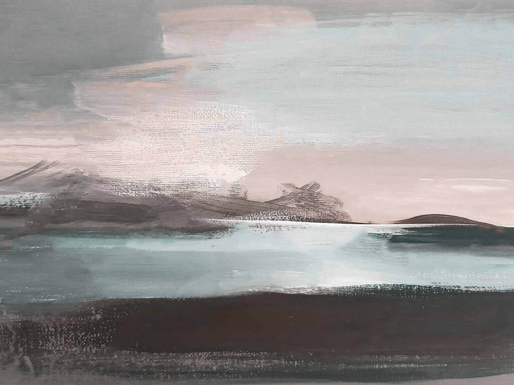 Painting of a body of water Painting of a body of water