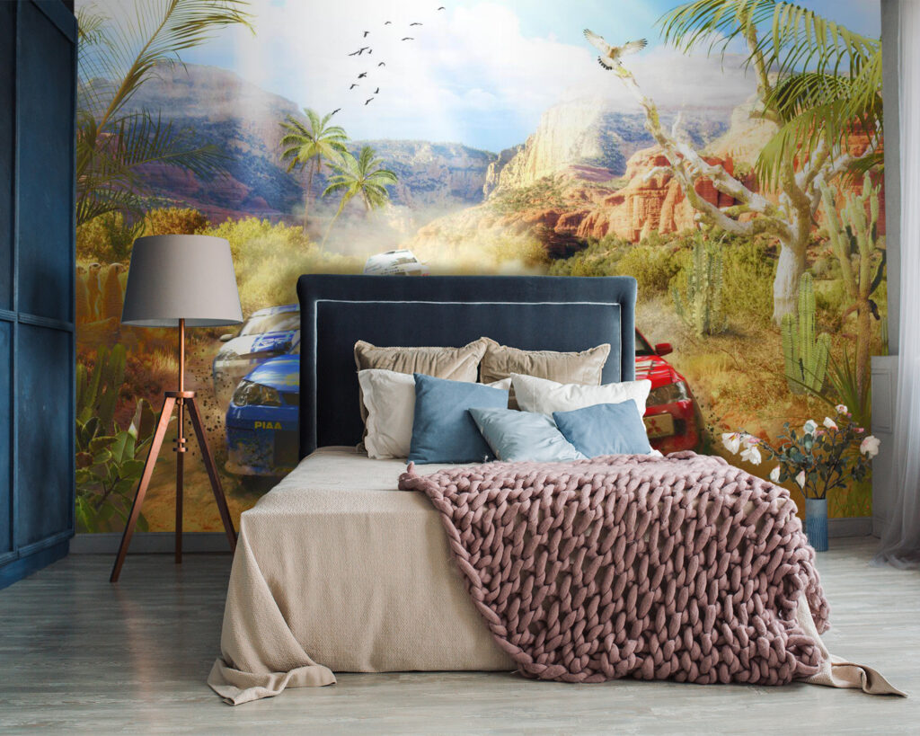 Group of cars driving on a dirt road