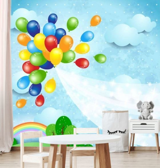 Colorful balloons flying in the sky