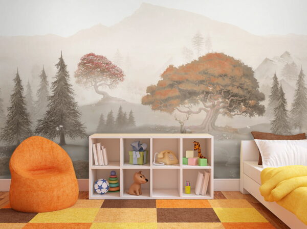 Painting of a forest with trees and mountains u62117pir3 600x449 - Painting of a forest with trees and mountains - tegory