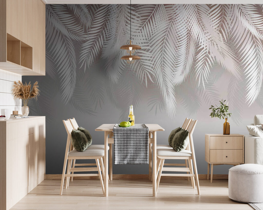 White leaves on a gray background White leaves on a gray background