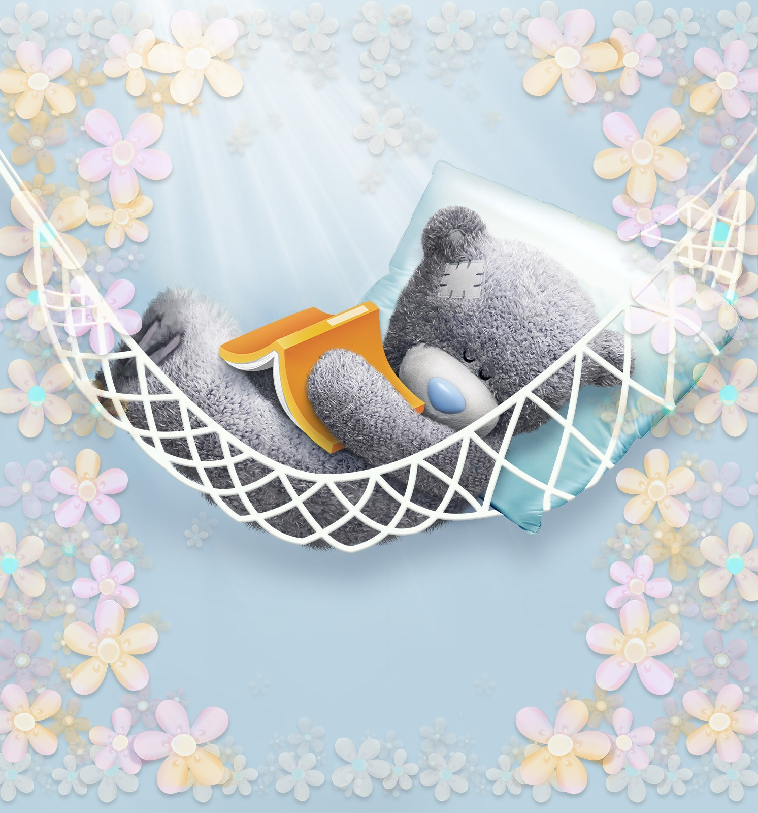 u61922p - Teddy bear sleeping in a hammock - tegory