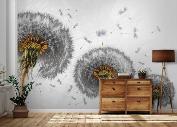 Dandelions dispersing into the breeze Dandelions dispersing into the breeze