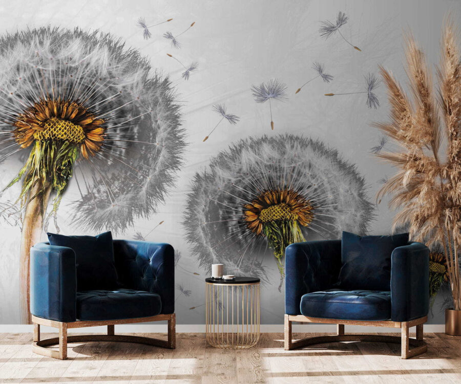 Dandelions dispersing into the breeze