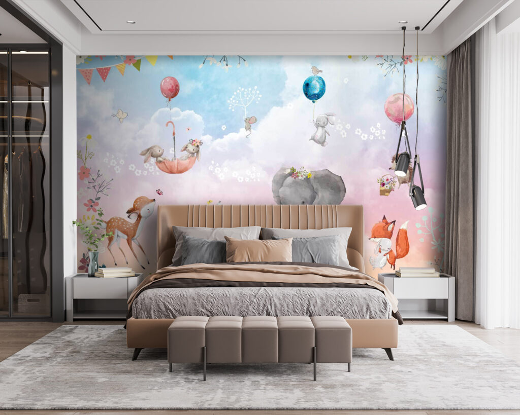 u59964pib115 1024x819 - Wall mural of animals and balloons - tegory