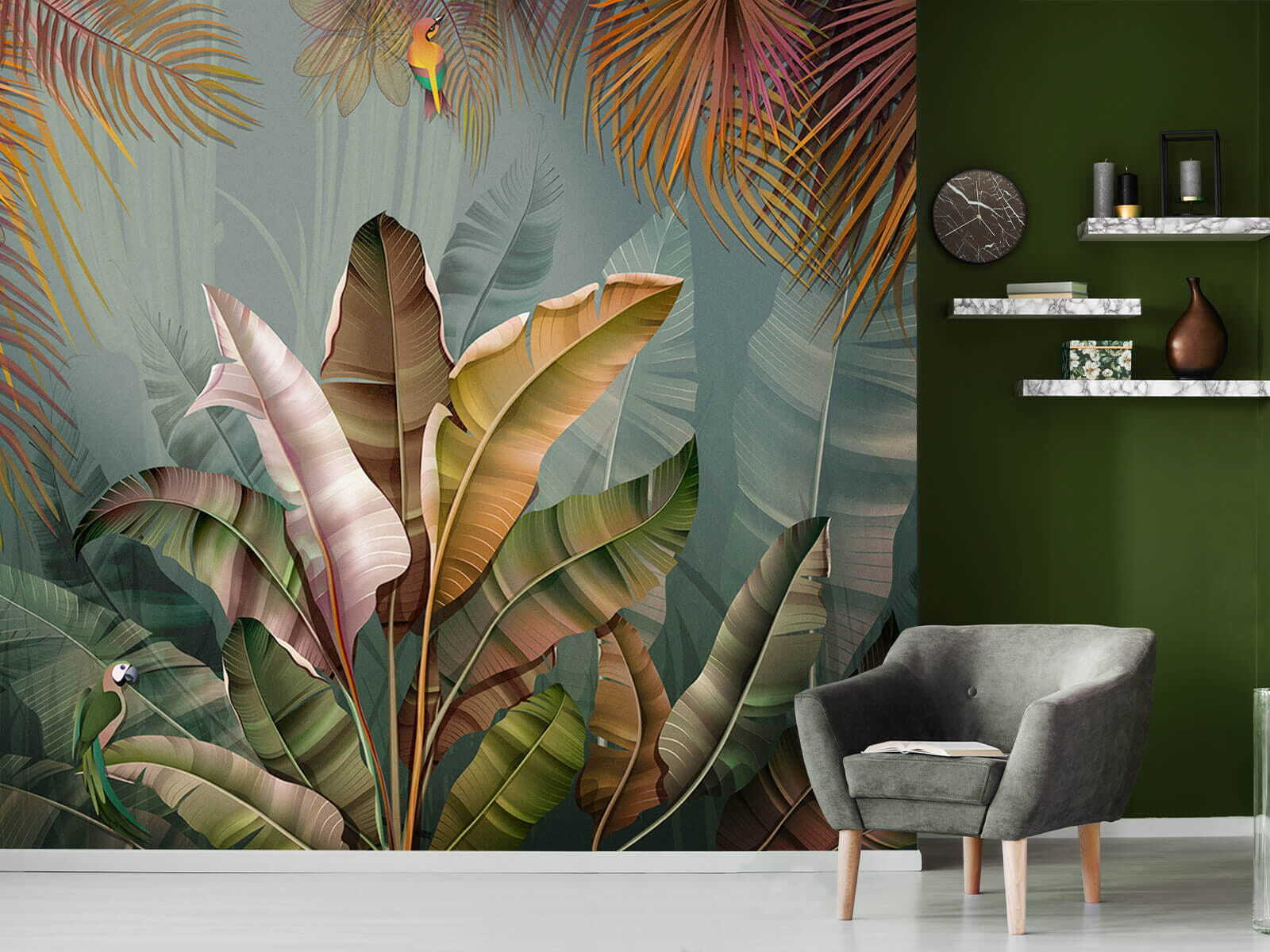 Tropical foliage with vibrant colors