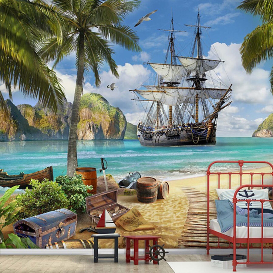 Pirate ship on a beach Pirate ship on a beach