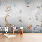 Wall murals Wall mural of animals and balloons