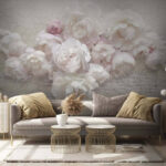 Wall murals Bunch of white flowers