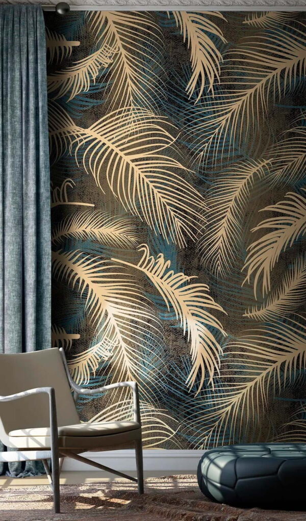 Wall murals Pattern of palm leaves (SKU: u59543) Wall murals Wall murals Pattern of palm leaves (SKU: u59543)