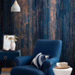 Wall murals Blue and orange striped surface