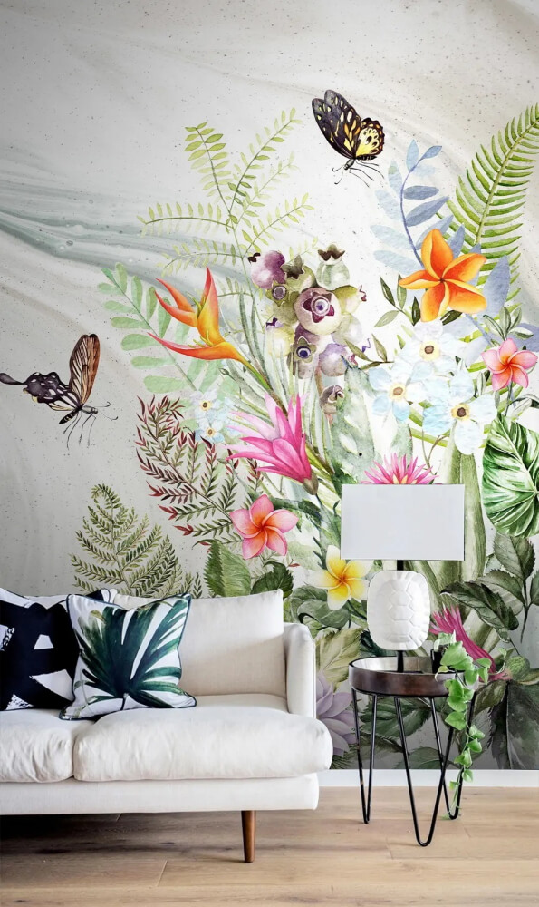 Painting of flowers and butterflies u59350pig1m - Painting of flowers and butterflies - tegory