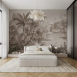 Wall murals A river with zebras and mountains