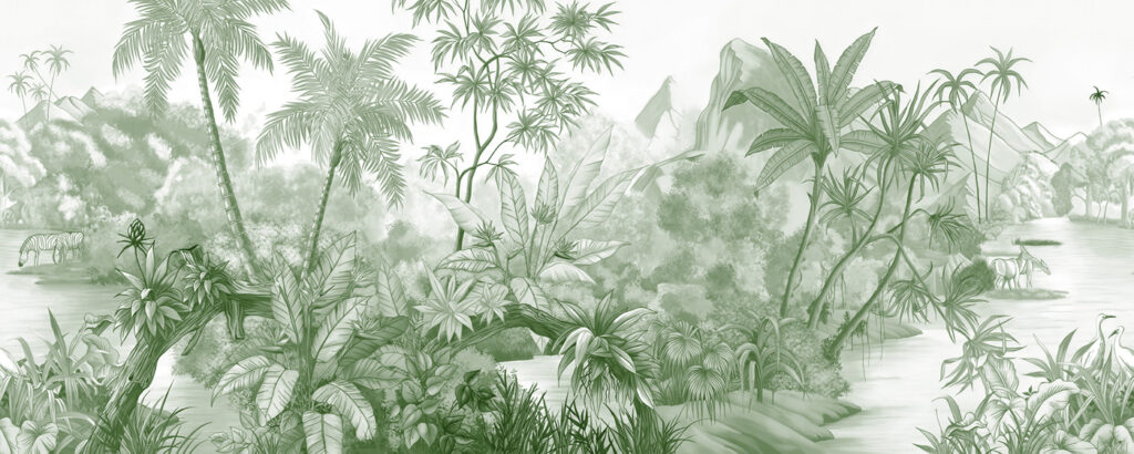 A drawing of a forest A drawing of a forest