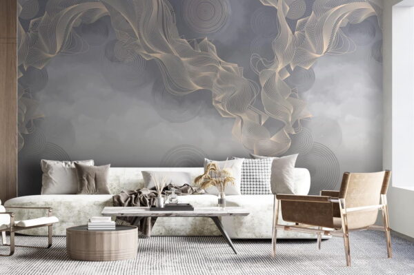 Grey and white background with circles and lines Grey and white background with circles and lines