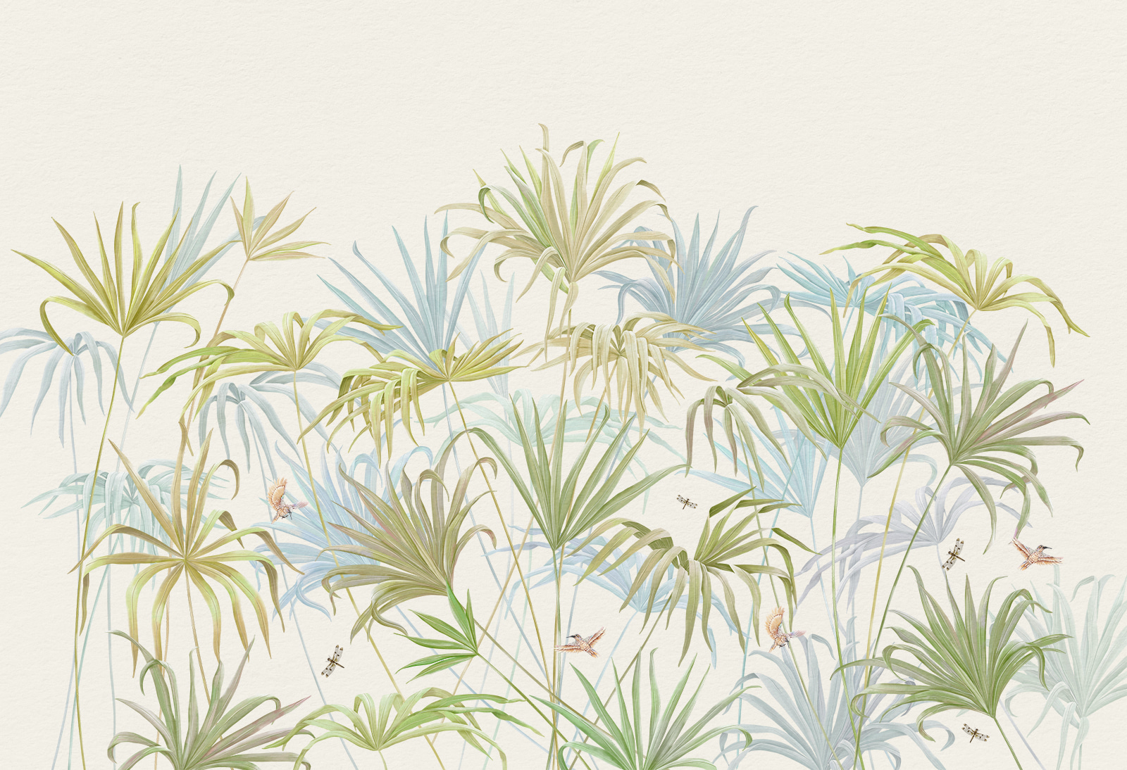 Lush greenery in soft pastel hues Lush greenery in soft pastel hues