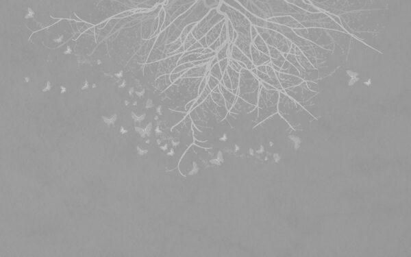 Tree with butterflies flying Tree with butterflies flying
