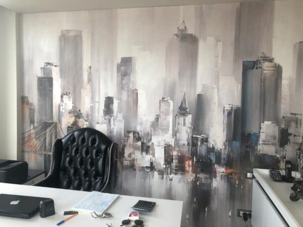Painting of a city Painting of a city