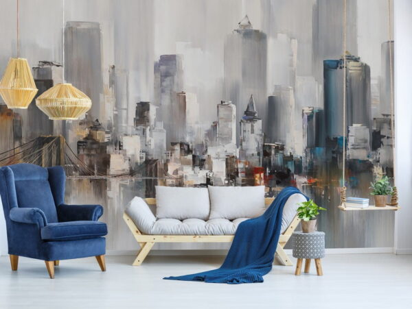 Painting of a city Painting of a city