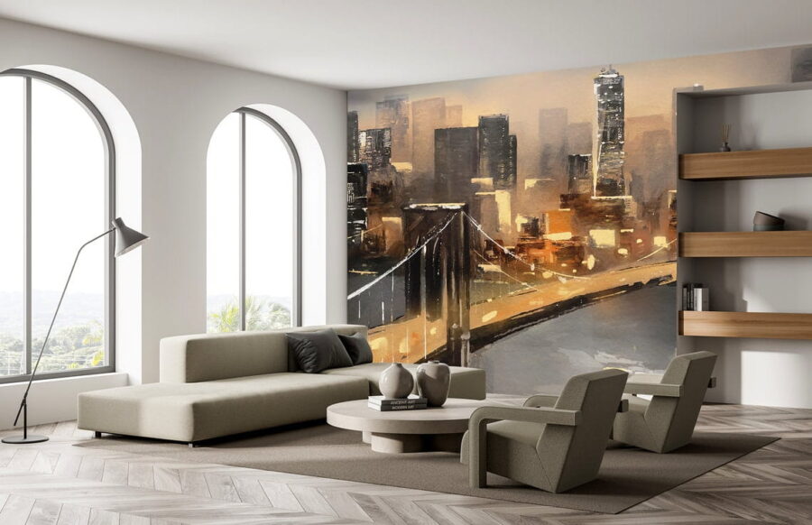 Wall murals Bridge over a city - Image 3