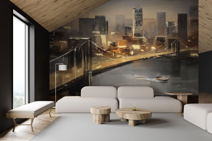 Wall murals Bridge over a city