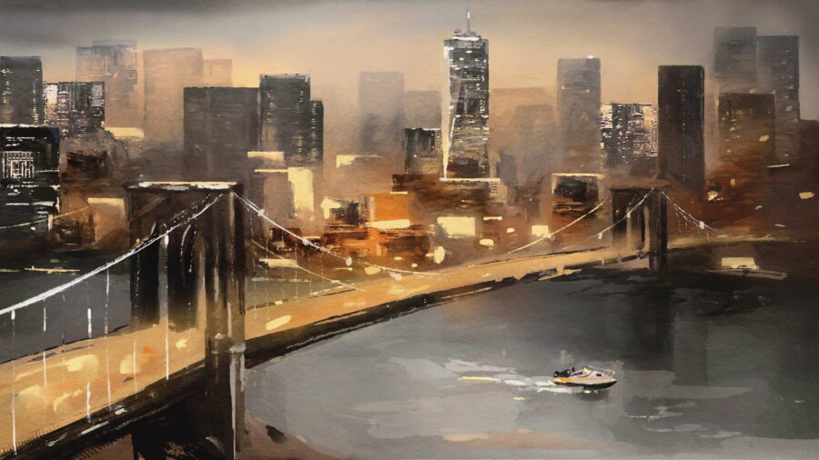 Wall murals Bridge over a city - Image 5