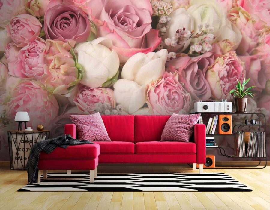 Lovely bouquet of pink roses