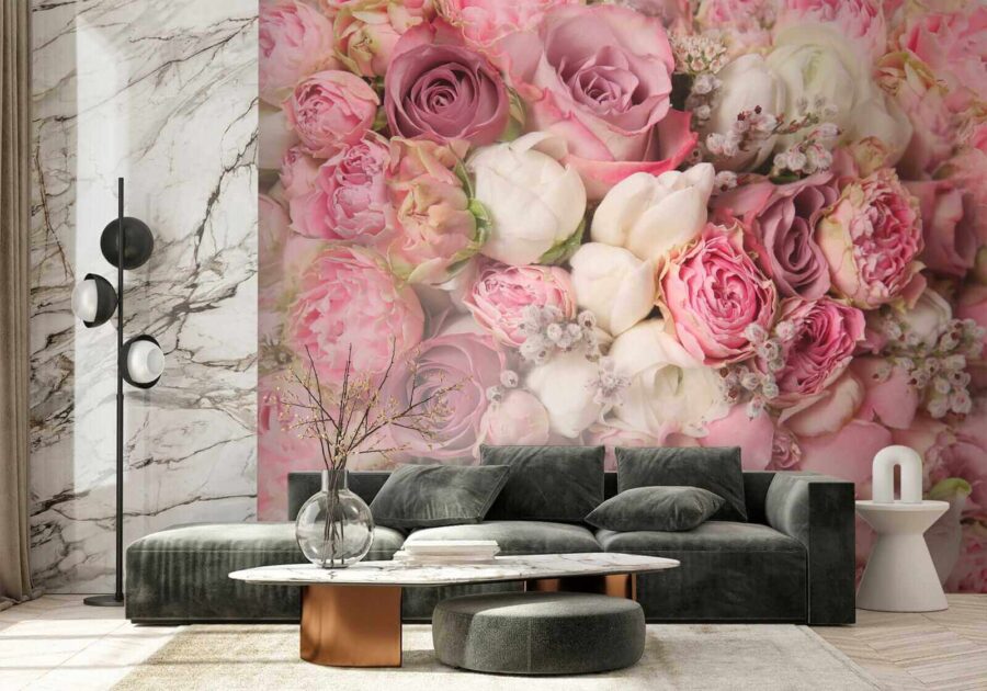 Lovely bouquet of pink roses