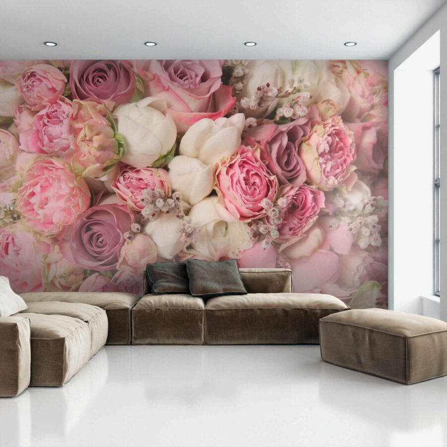 Lovely bouquet of pink roses