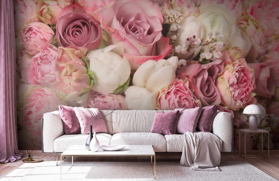 Lovely bouquet of pink roses