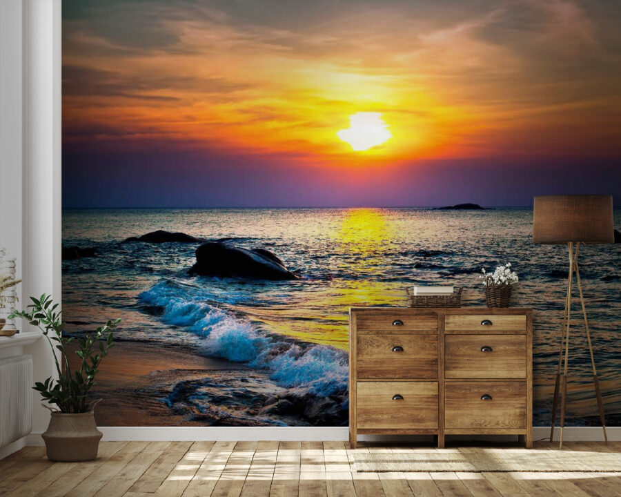 Wall murals Sunset over a beach - Image 3
