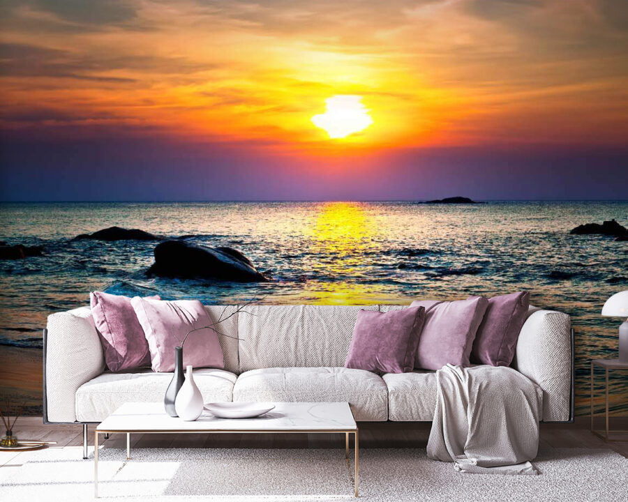 Wall murals Sunset over a beach - Image 2