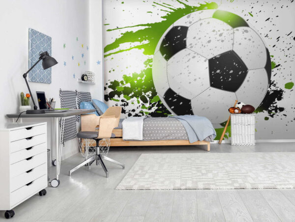 Football ball with splashes of paint