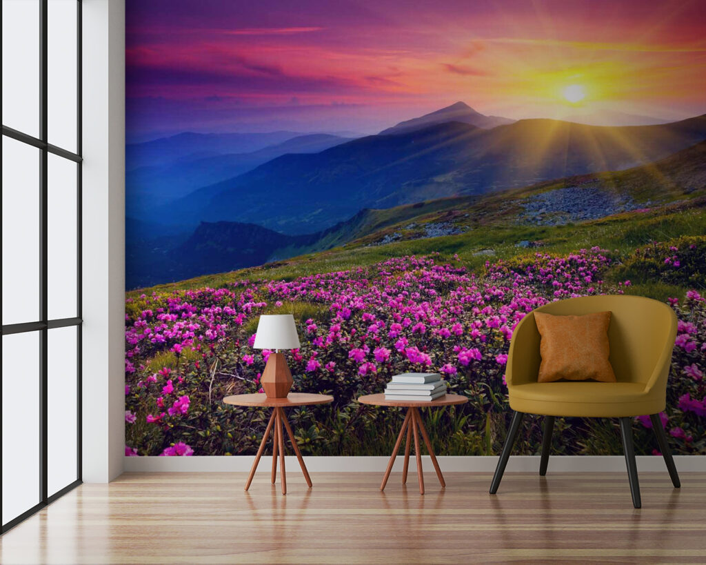 u57337pig3 1024x819 - Field of flowers with the sun setting behind it - tegory