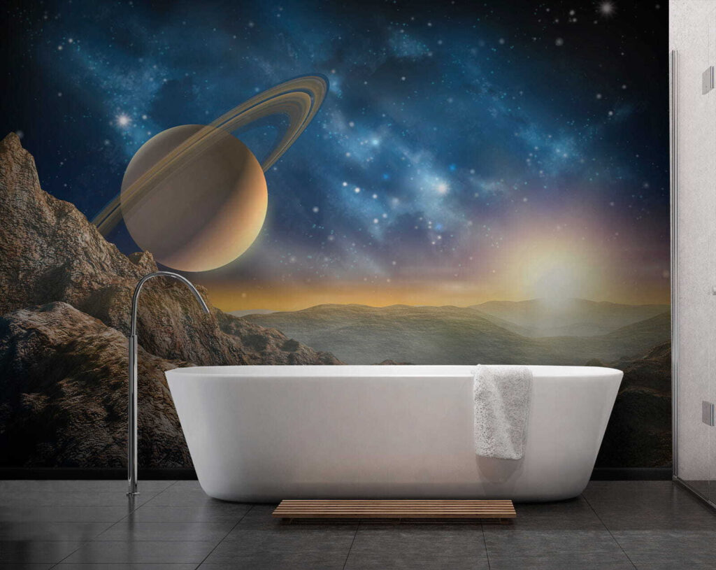 Planet with rings in the sky u57068pit1 1024x815 - Planet with rings in the sky - tegory