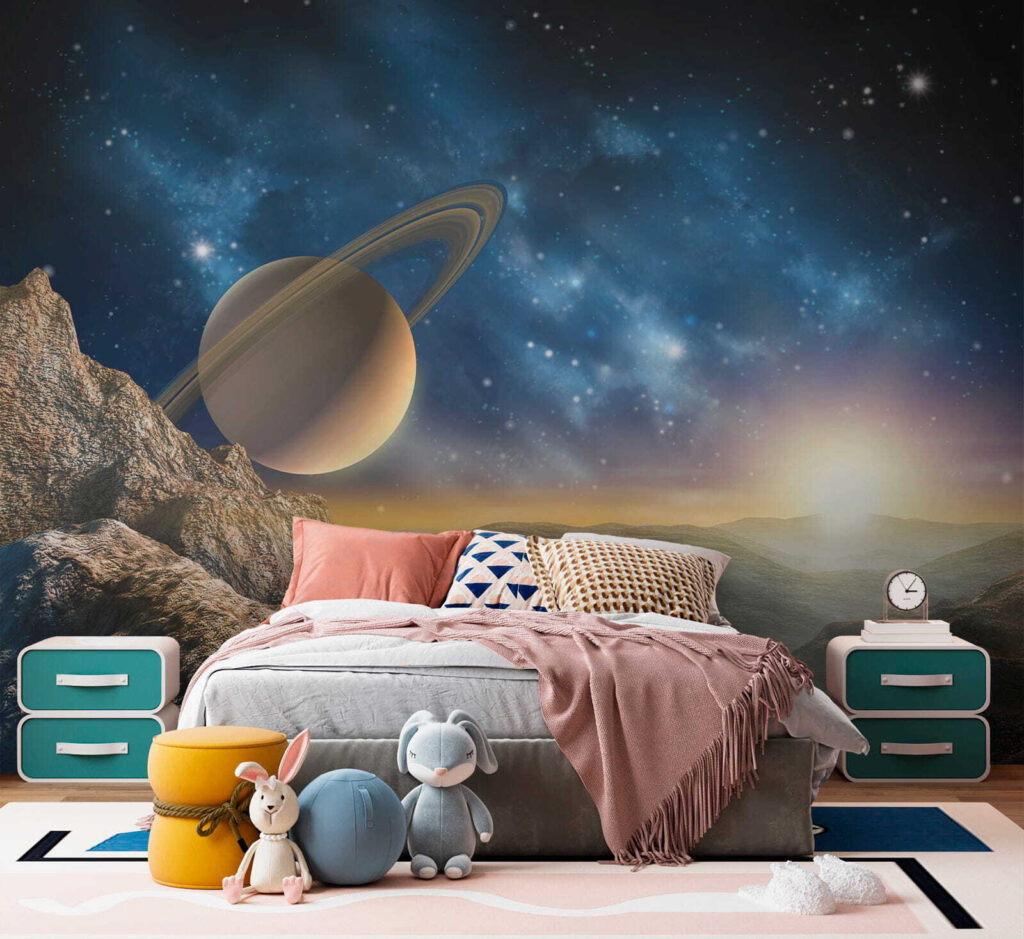 Planet with rings in the sky u57068pir1 1024x939 - Planet with rings in the sky - tegory