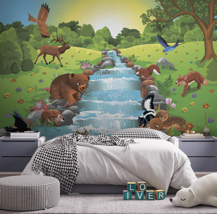 Cartoon of animals in a stream u55792pir1m 900x887 - Cartoon of animals in a stream - tegory