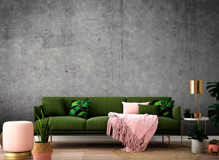 Grey concrete wall with black spots Grey concrete wall with black spots