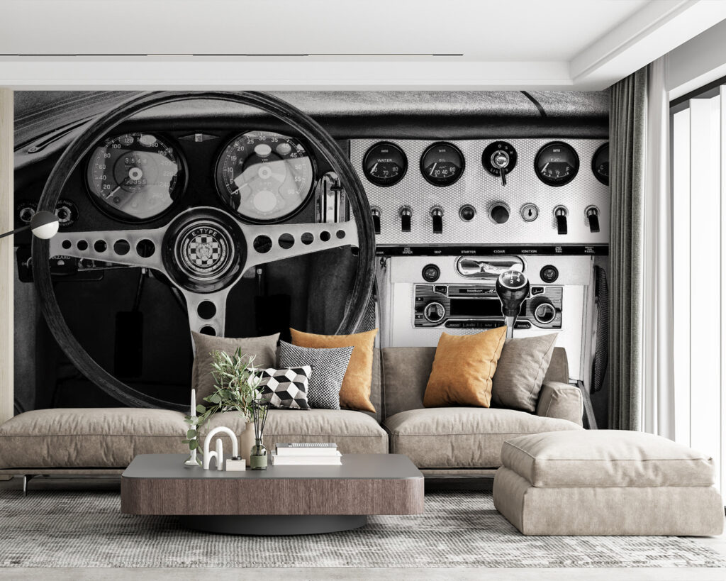 The interior of a car