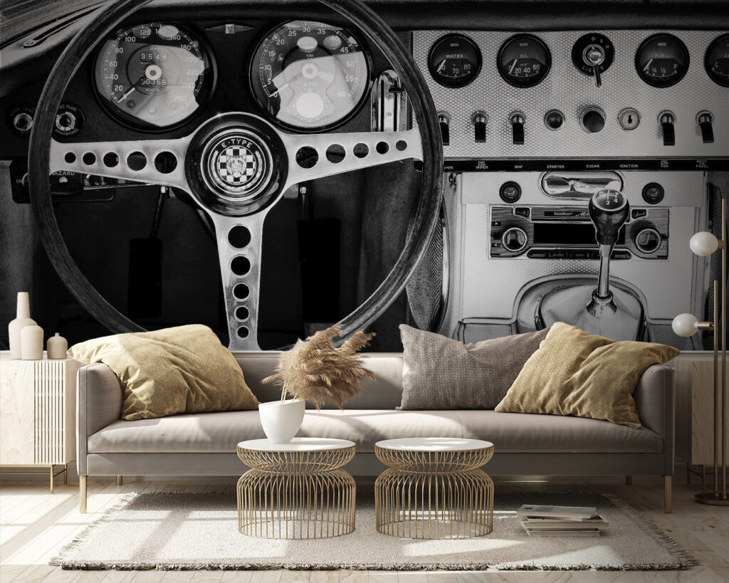 The interior of a car