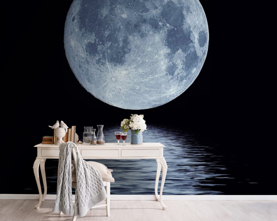 Wall murals Full moon over water
