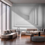 Wall murals White room with columns and light