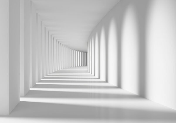 White room with columns and light